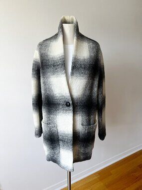 Aritzia Wilfred Free Off-Duty Wool Alpaca Plaid Coat S